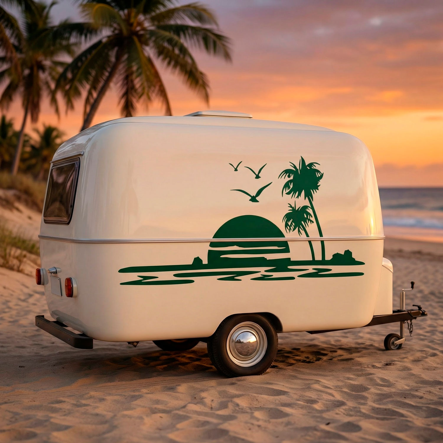 Vinilos autocaravanas: Playa para&iacute;so