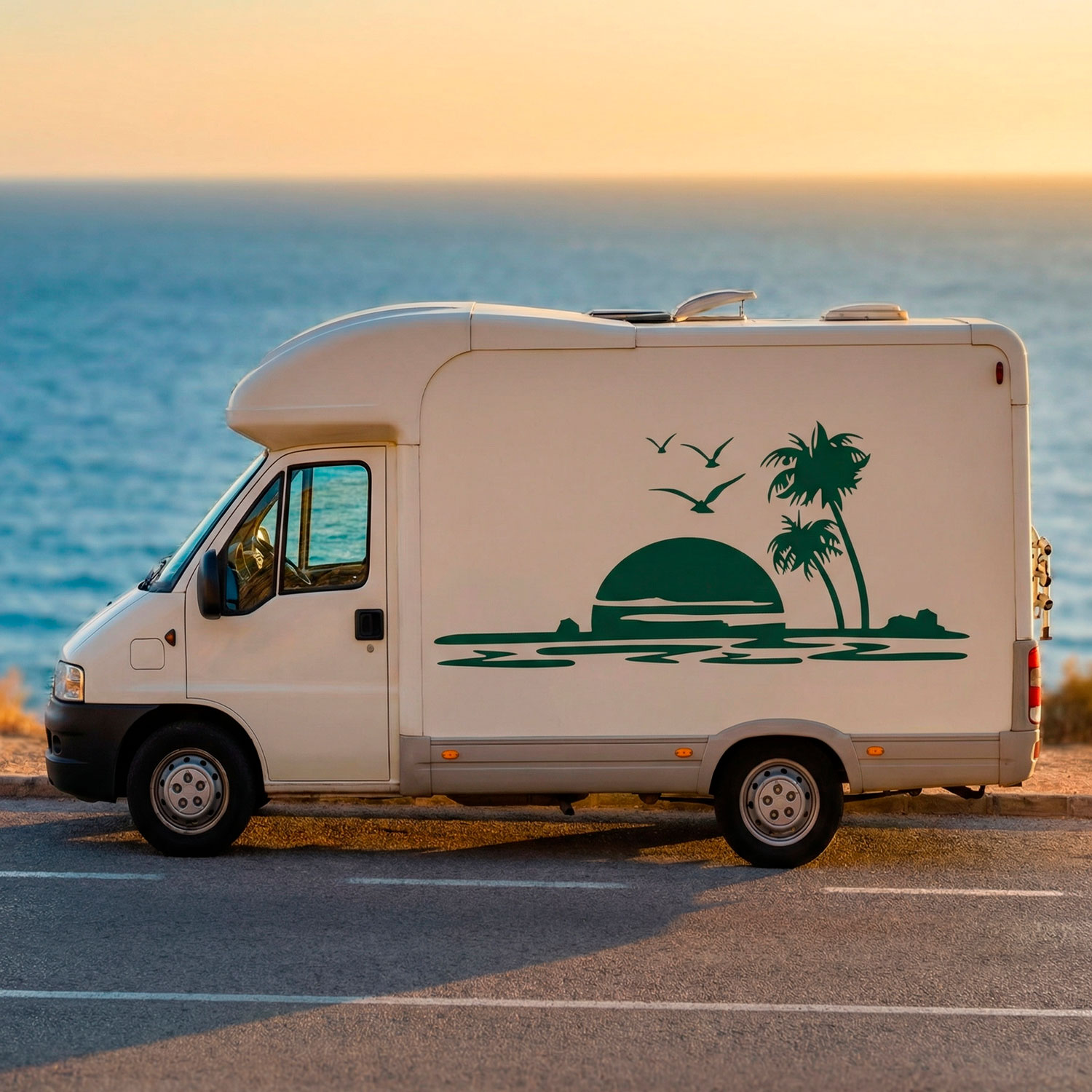 Vinilos autocaravanas: Playa para&iacute;so