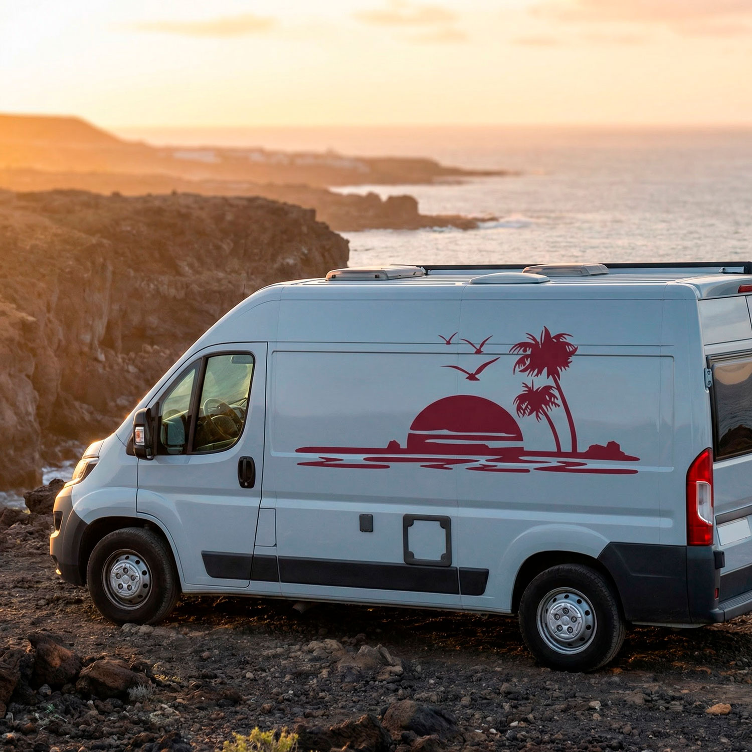 Vinilos autocaravanas: Playa para&iacute;so
