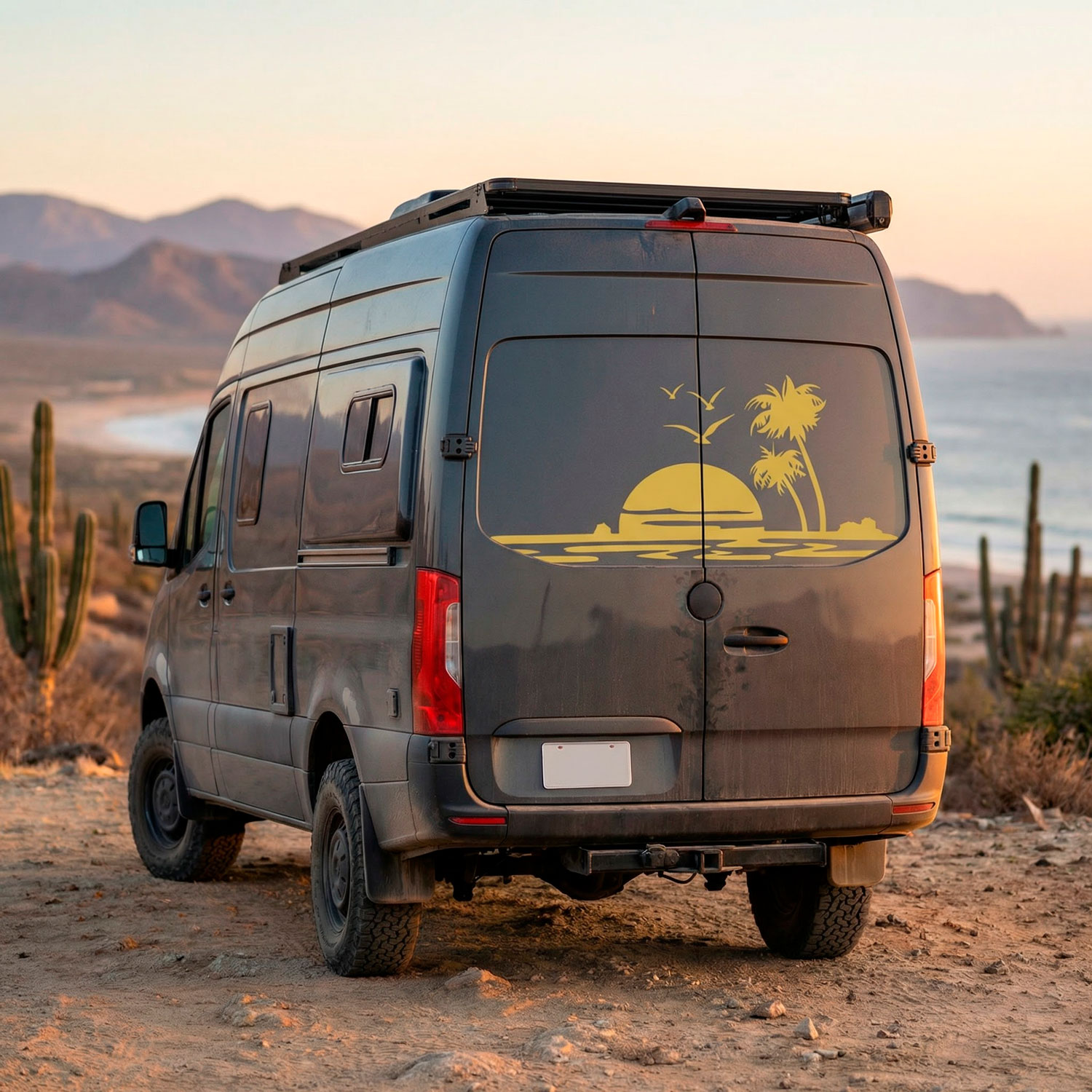 Vinilos autocaravanas: Playa para&iacute;so