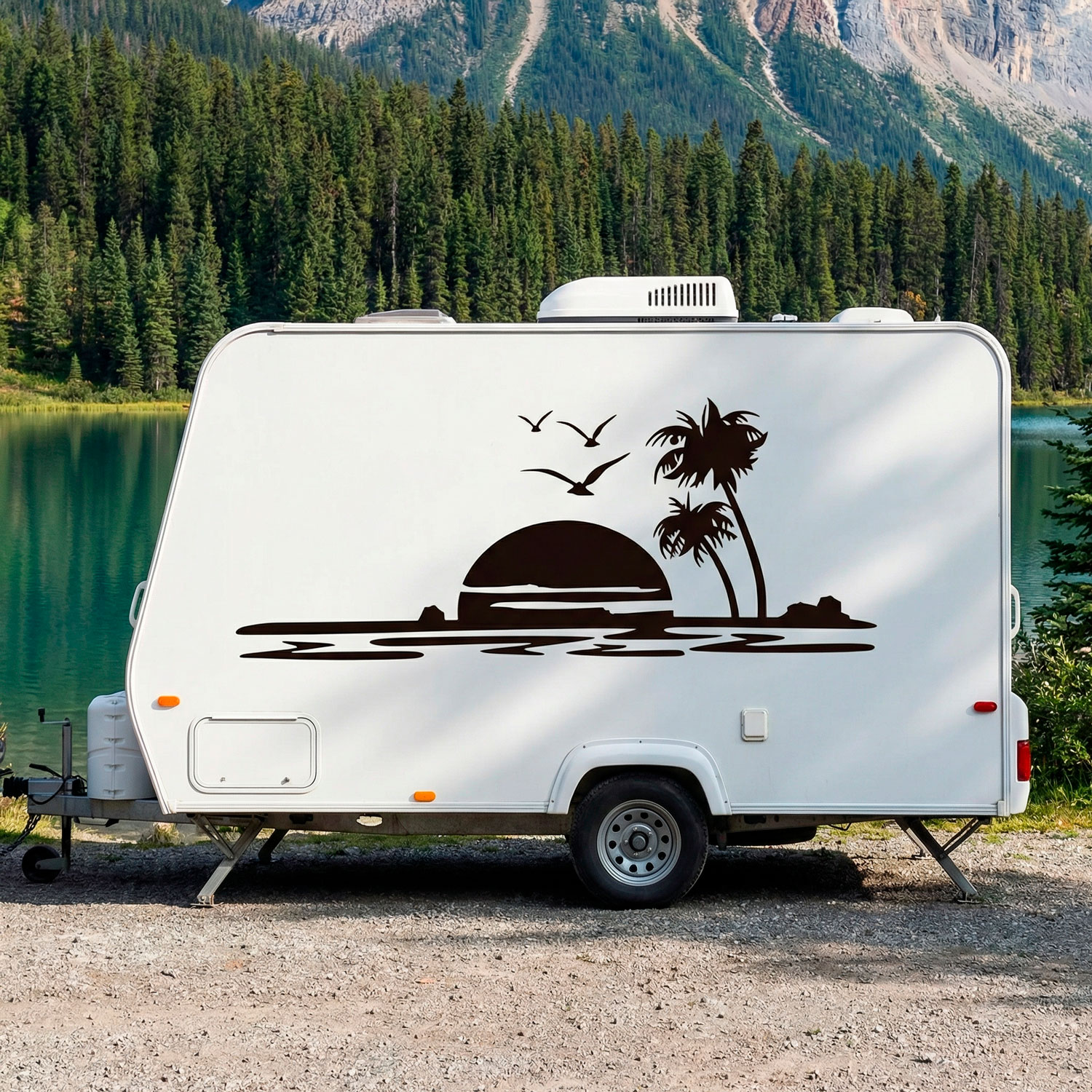 Vinilos autocaravanas: Playa para&iacute;so