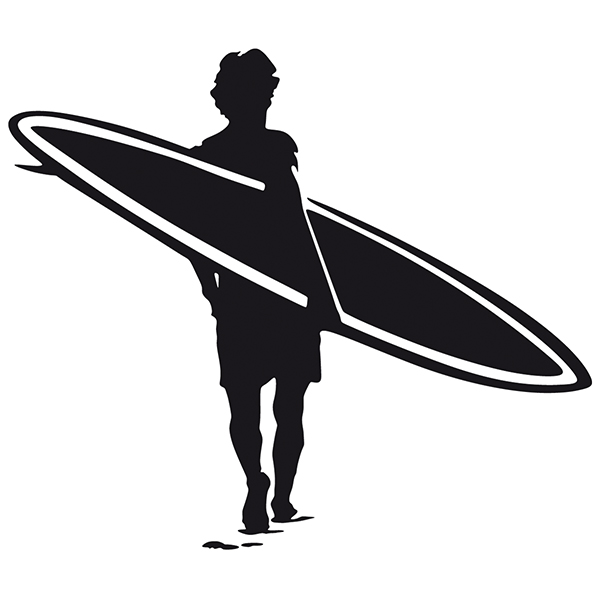 Pegatinas: Surfero por la playa