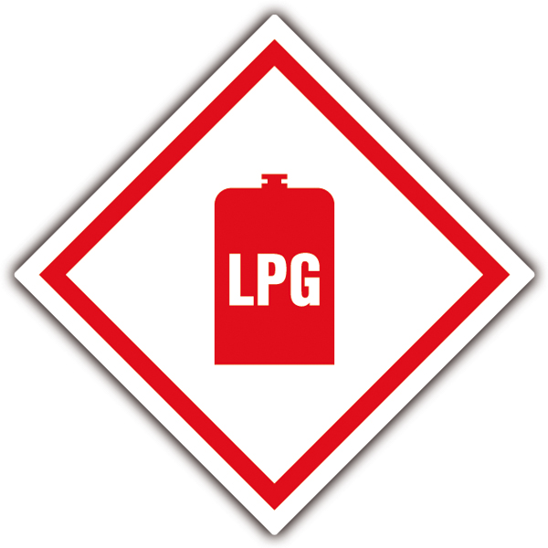 Vinilos autocaravanas: Señal Peligro LPG