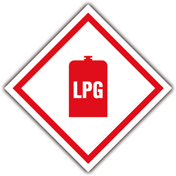 Vinilos autocaravanas: Señal Peligro LPG