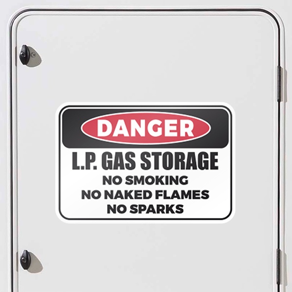 Vinilos autocaravanas: DANGER - LP GAS Storage