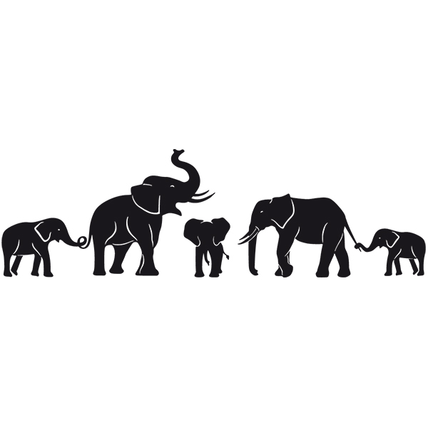 Pegatinas: Elefantes en familia