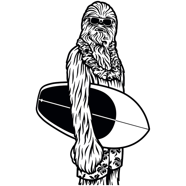 Pegatinas: Chewbacca Surfero