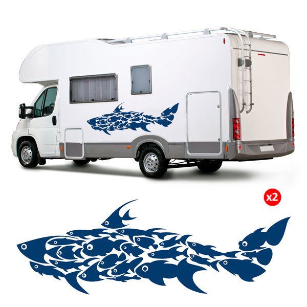 Vinilos autocaravanas: Silueta con peces