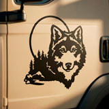 Vinilos autocaravanas: Lobo en el bosque 9