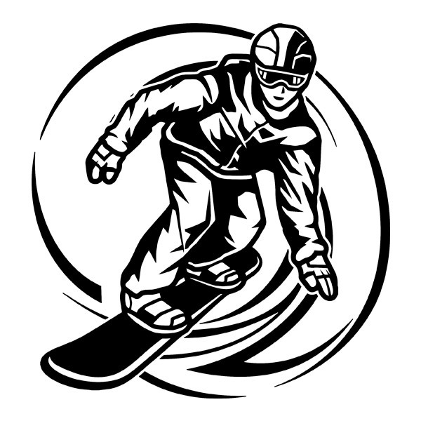 Pegatinas: Rider practicando snowboard