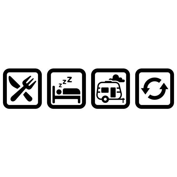 Vinilos autocaravanas: Símbolos rutina caravana