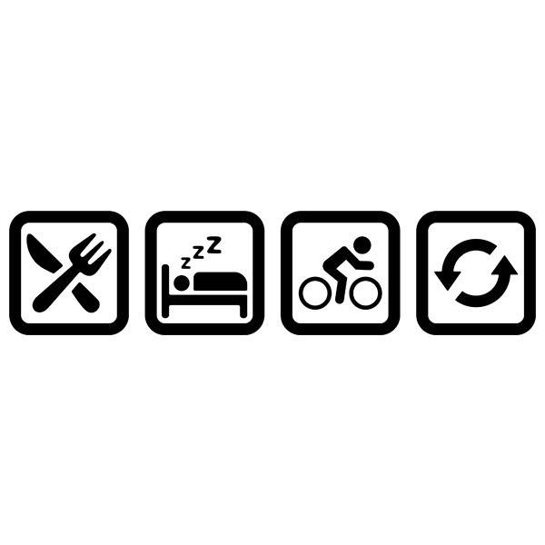 Vinilos autocaravanas: Símbolos rutina ciclismo