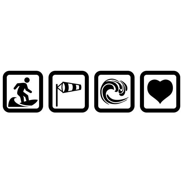 Pegatinas: Amor por el surf