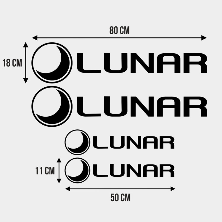 Vinilos autocaravanas: Kit de Pegatinas Lunar para Caravana - 80x64 cm