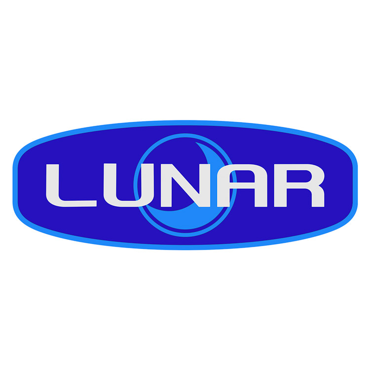 Vinilos autocaravanas: Pegatina logo Lunar en tonos azules para caravana