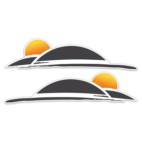 Vinilos autocaravanas: Pilote - Pack 2 Pegatinas para Caravana
