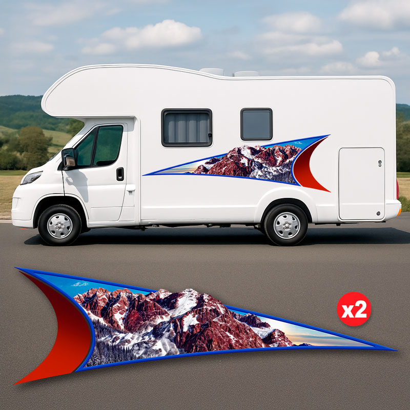 Vinilos autocaravanas: Montañas Nevadas
