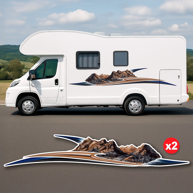 Vinilos autocaravanas: Montañas Tribales