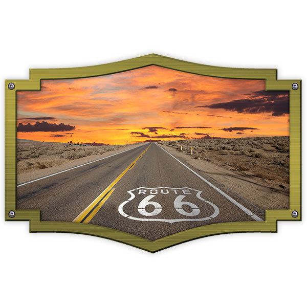 Pegatinas: Marco ornamental Ruta 66