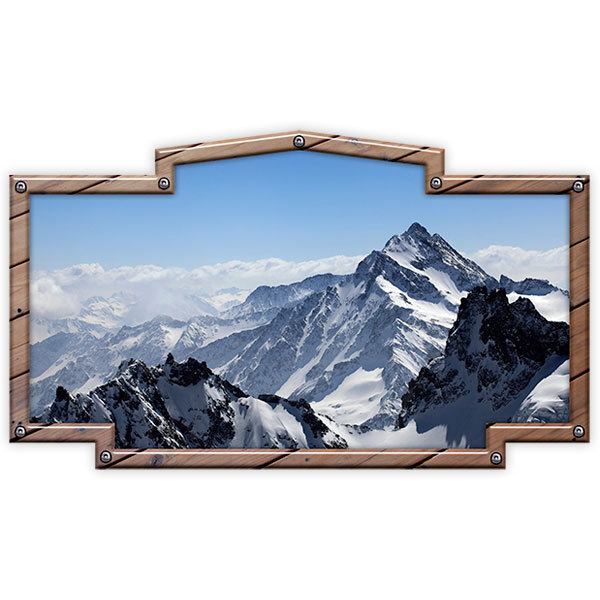 Pegatinas: Marco vintage Alpes suizos