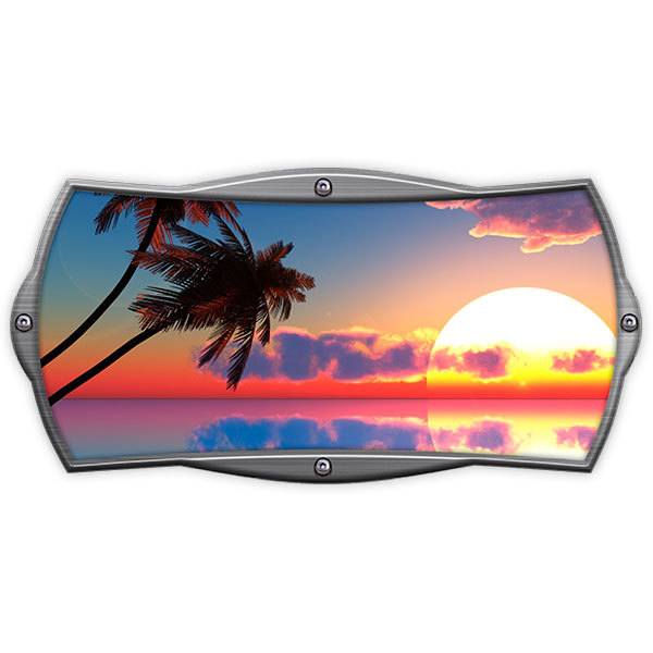 Vinilos autocaravanas: Marco rectangular amanecer caribeño