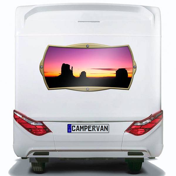 Vinilos autocaravanas: Marco rectangular Gran Cañón al atardecer