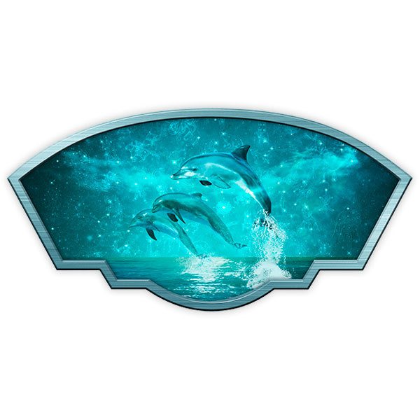 Vinilos autocaravanas: Marco artístico delfines mágicos