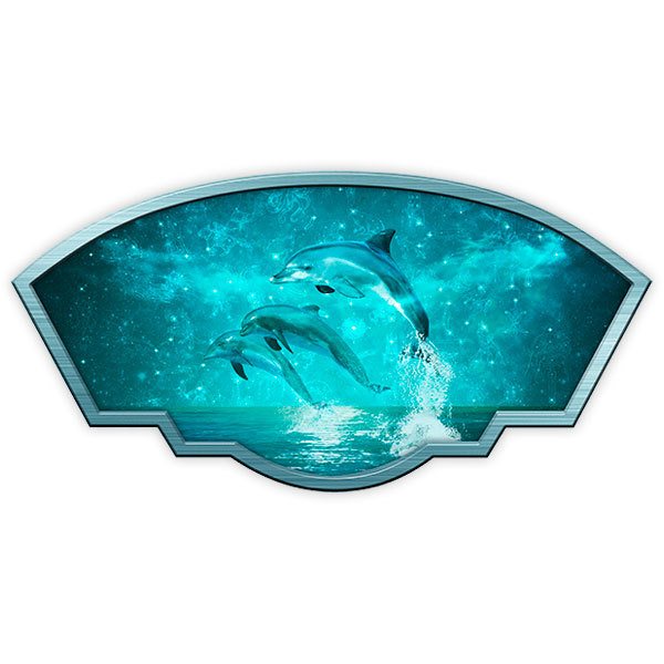 Pegatina Marco artistico delfines magicos TeleAdhesivo