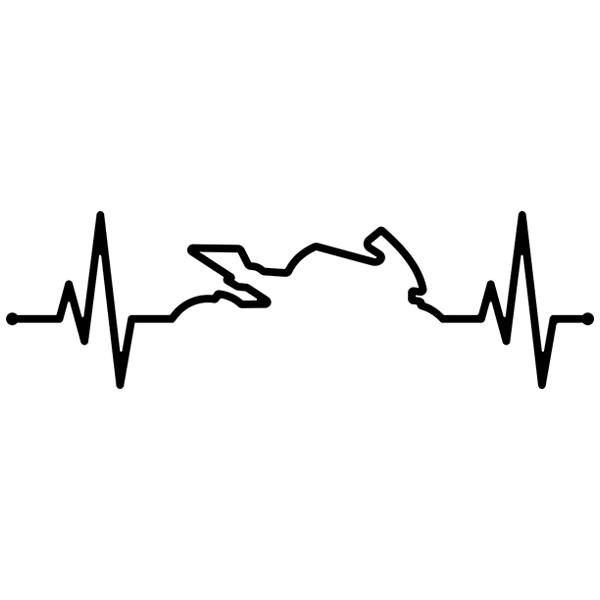 Pegatinas: Cardiograma moto