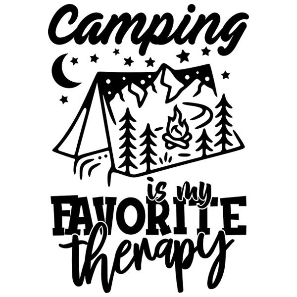 Pegatinas: Camping is my favorite therapy