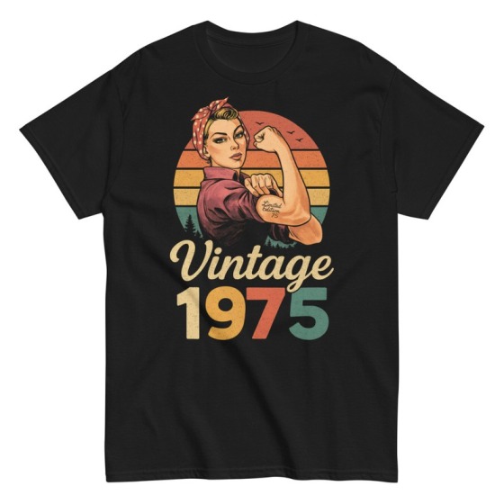 Camiseta Regalo 50 Cumpleaños Mujer Vintage 1975