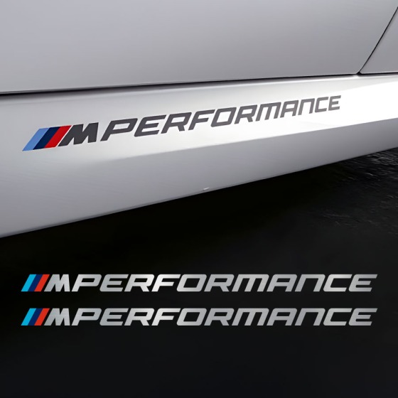 Pegatinas para coche exterior: letras M Performance en el faldón lateral de un BMW