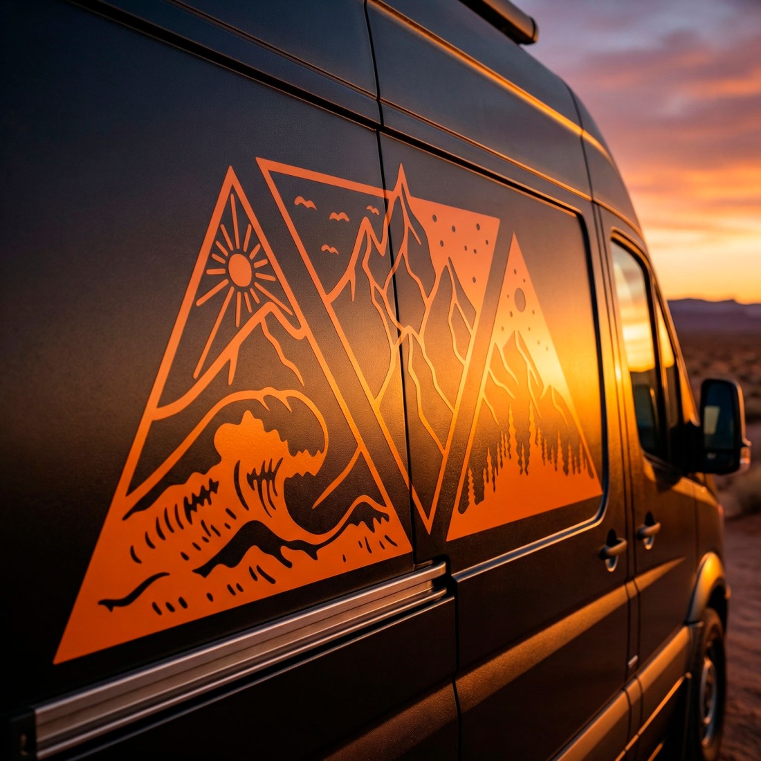 Autocaravana decorada con vinilos personalizados
