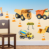 Vinilo infantil Kit Camiones Construcción