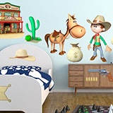 Vinilo infantil Kit Vaquero Cowboy