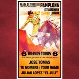 Cartel Taurino San Fermín Personalizable